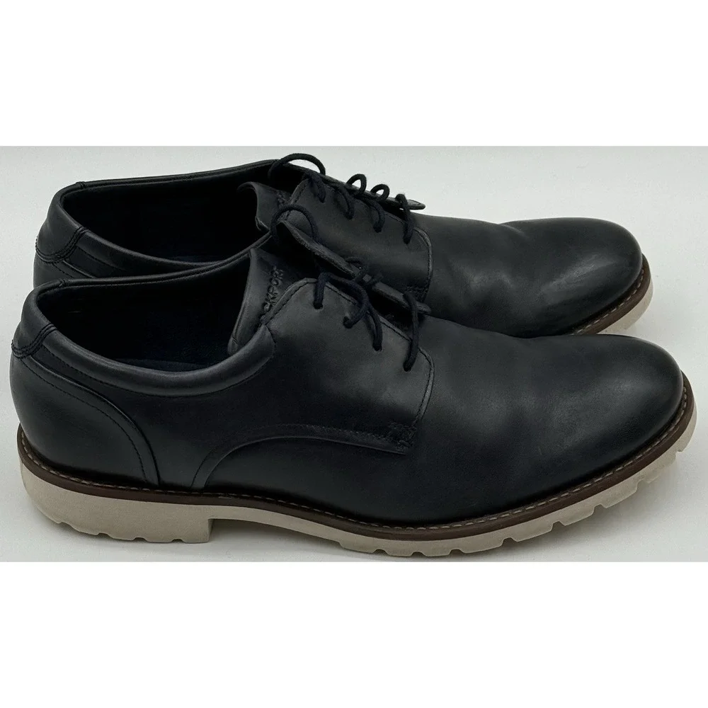 Rockport Colben CH4016 Navy Blue Leather Lightweight White Sole  Mens US 12 M‎